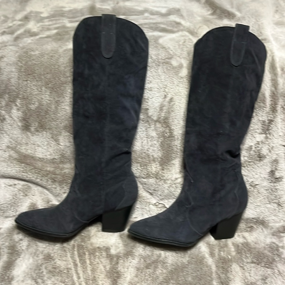 Lulus Faux Blue Suede 6.5 Women Boots